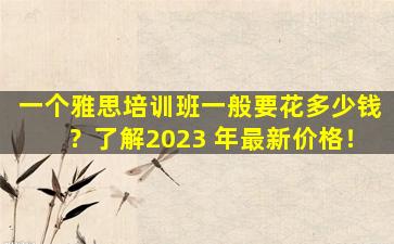 一个雅思培训班一般要花多少钱？了解2023 年最新价格！